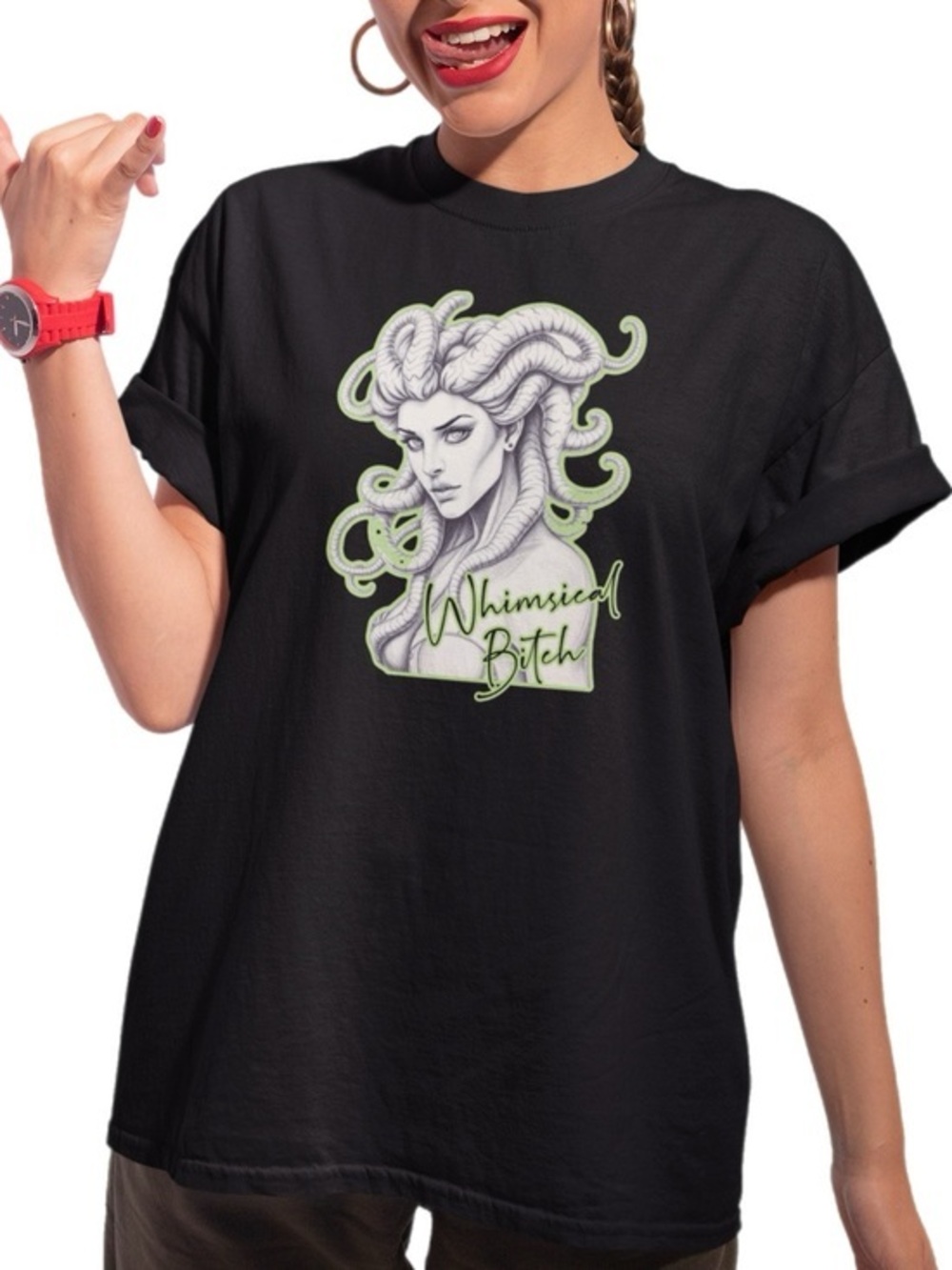 Whimsical Medusa Graphic Tee The Blind Medium Original Shirt
